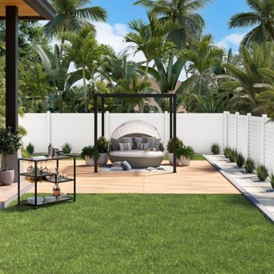 Image showing  5 x 5 x 102in. Louvered Line Post, White