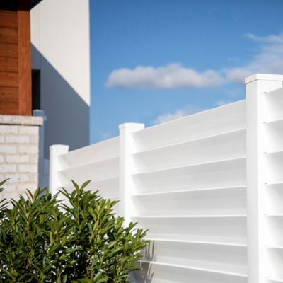 Image showing  5 x 5 x 102in. Louvered Line Post, White