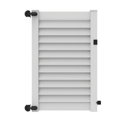 Barrette Outdoor Living 6 ft. x 46 in. Louvered Privacy Gate, White