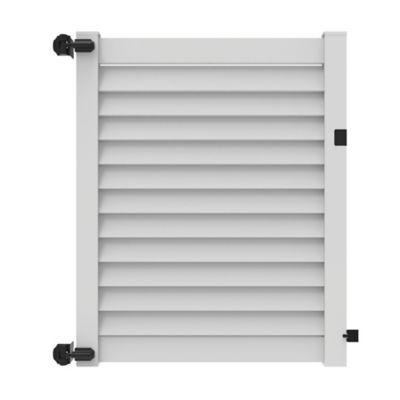 Barrette Outdoor Living 6 ft. x 58 in. Louvered Privacy Gate, White