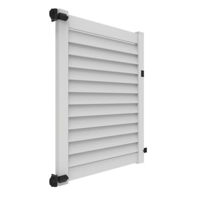 Image showing  6 ft. x 58 in. Louvered Privacy Gate, White
