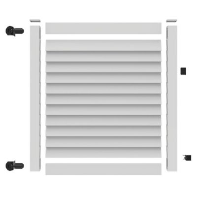Image showing  6 ft. x 58 in. Louvered Privacy Gate, White