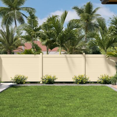 Image showing  6 ft. x 6 ft. Louvered Fence Panel, Sand