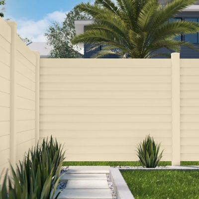 Image showing  6 ft. x 6 ft. Louvered Fence Panel, Sand