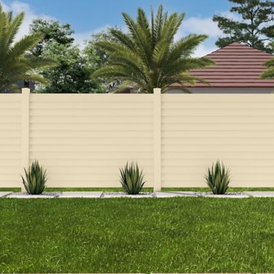 Image showing  6 ft. x 6 ft. Louvered Fence Panel, Sand