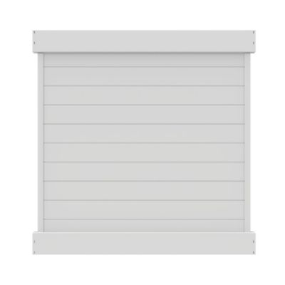 Barrette Outdoor Living 6 ft. x 6 ft. Horizontal Vinyl Privacy Panel Fence Kit, White