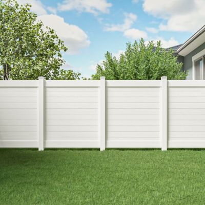 Image showing  6 x 6ft. Horizontal Vinyl Privacy Panel Fence Kit, White