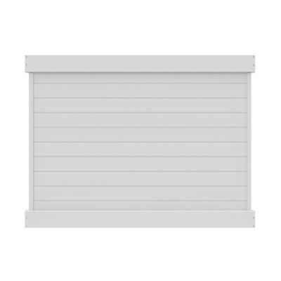 Barrette Outdoor Living 6 ft. x 8 ft. Horizontal Vinyl Privacy Panel Fence Kit, White