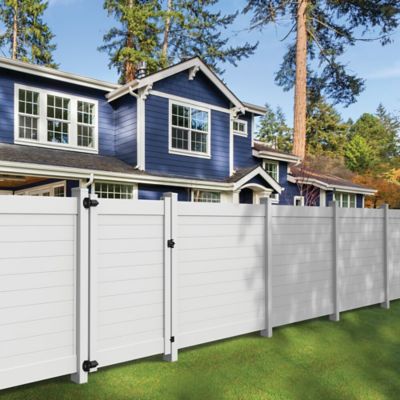 Image showing  6 x 8ft. Horizontal Vinyl Privacy Panel Fence Kit, White