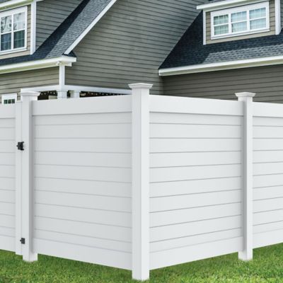 Image showing  Horizontal Fence 5 in. x 5 in. x 108 in. White Vinyl Corner Post