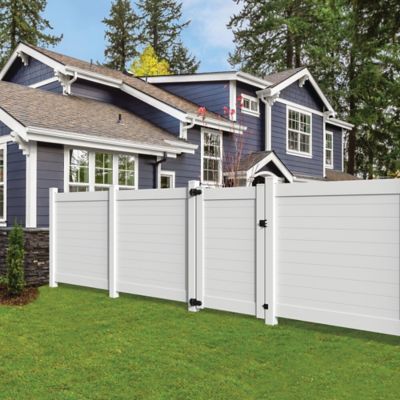 Image showing  Horizontal Fence 5 in. x 5 in. x 108 in. White Vinyl End Post
