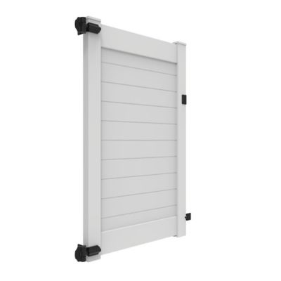 Image showing  6 ft. x 46 in. Horizontal Fence Vinyl Privacy Gate, White