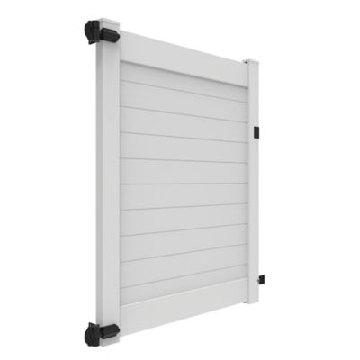 Image showing  Horizontal Fence 6 ft. x 58 in. White Vinyl Privacy Gate