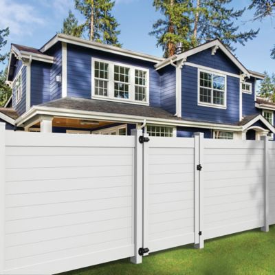 Image showing  Horizontal Fence 6 ft. x 58 in. White Vinyl Privacy Gate
