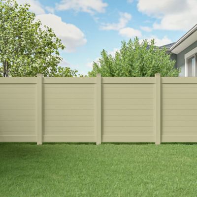 Image showing  6 x 6ft. Horizontal Fence Vinyl Privacy Panel Kit, Sand