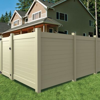 Image showing  Horizontal Fence 5 in. x 5 in. x 108 in. Sand Vinyl Corner Post