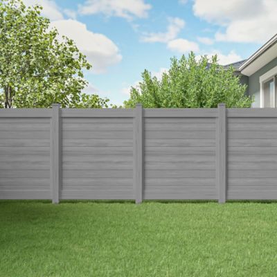 Image showing  Horizontal Fence 5 in. x 5 in. x 108 in. Driftwood Vinyl Line Post