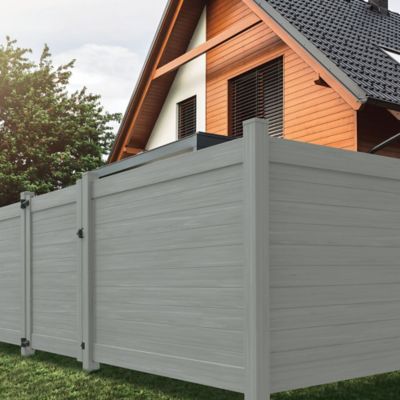 Image showing  Horizontal Fence 5 in. x 5 in. x 108 in. Driftwood Vinyl Corner Post