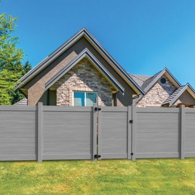 Image showing  Horizontal Fence 6 ft. x 46 in. Driftwood Vinyl Privacy Gate