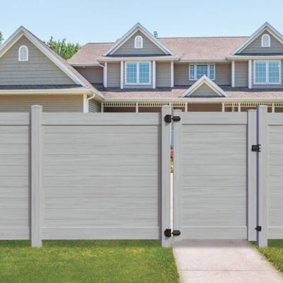 Image showing  Horizontal Fence 6 ft. x 46 in. Driftwood Vinyl Privacy Gate