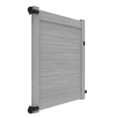 Image showing  Horizontal Fence 6 ft. x 58 in. Driftwood Vinyl Privacy Gate