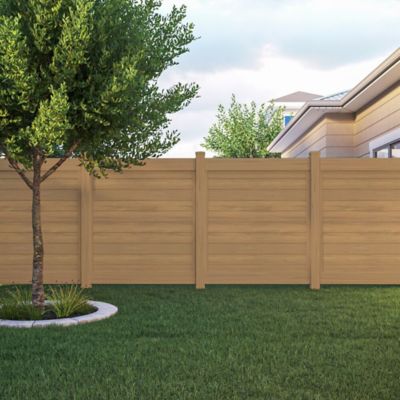 Image showing  6 x 6ft. Horizontal Vinyl Privacy Fence Panel Kit, Cypress