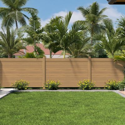 Image showing  6 x 8ft. Horizontal Vinyl Privacy Panel Fence Kit, Cypress
