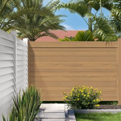 Image showing  6 x 8ft. Horizontal Vinyl Privacy Panel Fence Kit, Cypress