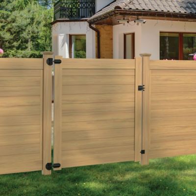 Image showing  6 ft. x 58 in. Horizontal Fence Vinyl Privacy Gate Cypress, Cypress