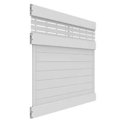 Image showing  6 x 6ft. Horizontal Boardwalk Vinyl Panel Fence Kit, White