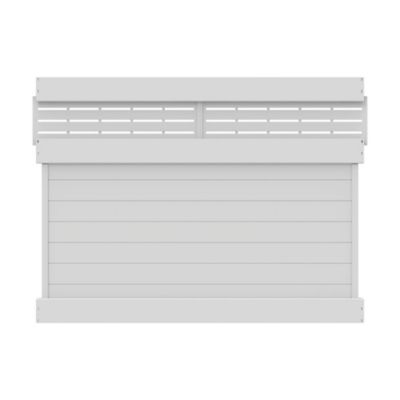Barrette Outdoor Living 6 ft. x 8 ft. Horizontal Boardwalk Vinyl Panel Fence Kit, White