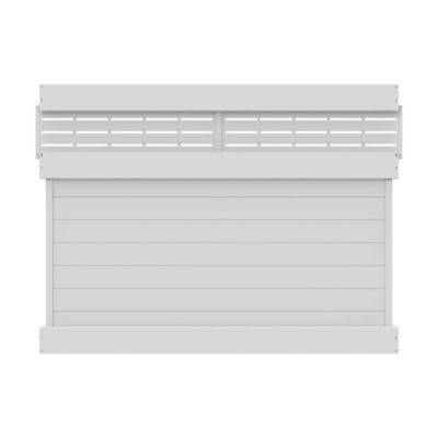 Barrette Outdoor Living Horizontal Fence Boardwalk 6 ft. x 8 ft. White Vinyl Panel Kit