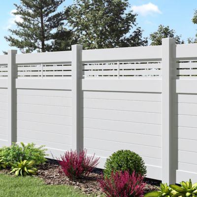 Image showing  Horizontal Fence Boardwalk 5 in. x 5 in. x 108 in. White Vinyl Line Post