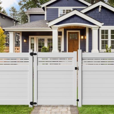 Image showing  Horizontal Fence Boardwalk 5 in. x 5 in. x 108 in. White Vinyl End Post