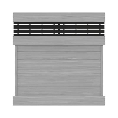 Horizontal Fence Boardwalk DSP 5 ft. x 6 ft. Gray Vinyl Privacy Fence Gate Kit