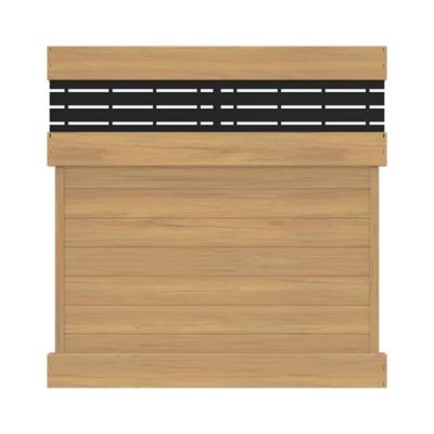 Barrette Outdoor Living Horizontal Fence Boardwalk 6 ft. x 6 ft. Cypress Vinyl Privacy Panel Kit