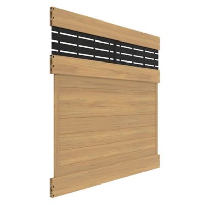 Image showing  Horizontal Fence Boardwalk 6 ft. x 6 ft. Cypress Vinyl Privacy Panel Kit
