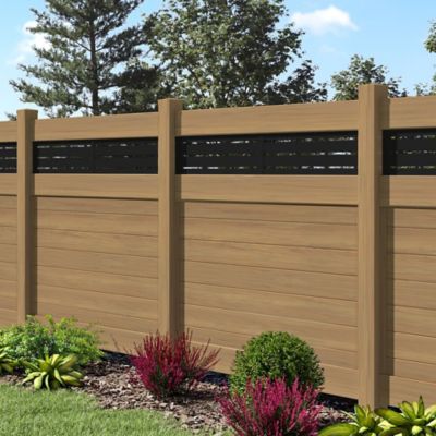 Image showing  Horizontal Fence Boardwalk 6 ft. x 6 ft. Cypress Vinyl Privacy Panel Kit