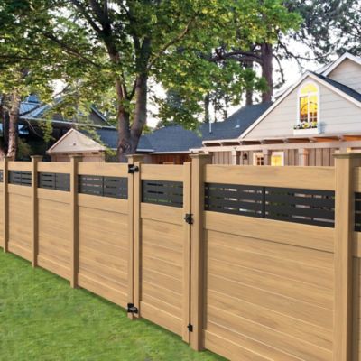 Image showing  Horizontal Fence Boardwalk 6 ft. x 46 in. Cypress Vinyl Privacy Gate