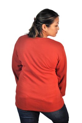 Image showing  Women's Long-Sleeve Solid Flat Back Rib-Knit Top