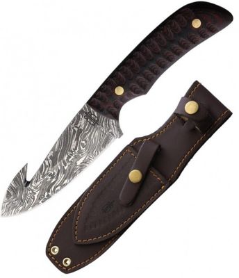 BNB Knives 3.5 in. Damascus Guthook Hunter Knife