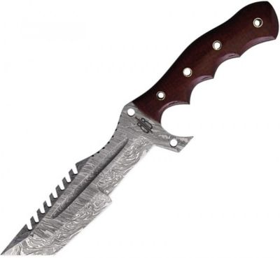 BNB Knives Damascus Tanto Tracker (Red G, BNB1225TT