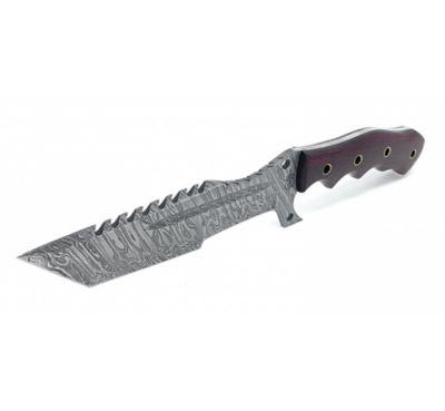 Image showing  6 in. Damascus Tanto Tracker Knife, Red G