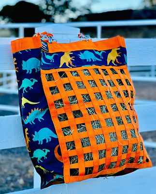 Star Point Horsemanship Printed Slow Feed Hay Bag, Dinosaur