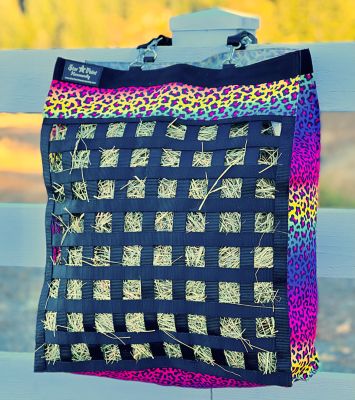 Star Point Horsemanship Printed Slow Feed Hay Bag, Rainbow Cheetah