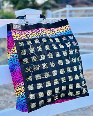 Image showing  Printed Slow Feed Hay Bag, Rainbow Cheetah