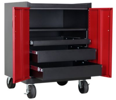 Image showing  Base Cabinet with 3 Drawers and 1 Shelf - Welded Steel Garage Storage