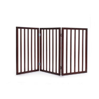 Primetime Petz Perfect Pup Indoor Freestanding Wooden Dog Gate, Walnut