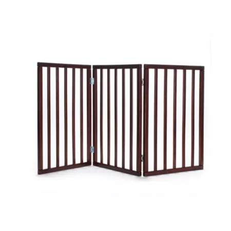 Primetime Petz Perfect Pup Freestanding Wooden Dog Gate Walnut Pet Gates