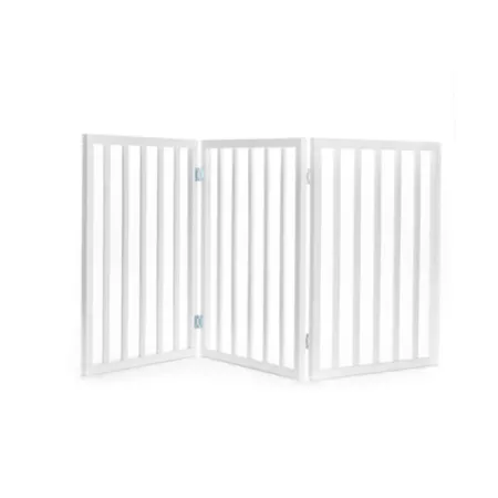 Primetime Petz Perfect Pup Freestanding Wooden Dog Gate White Pet Gates